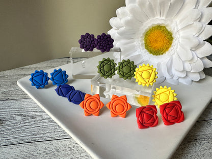 Chakra - Inspired Polymer Clay Stud Earrings