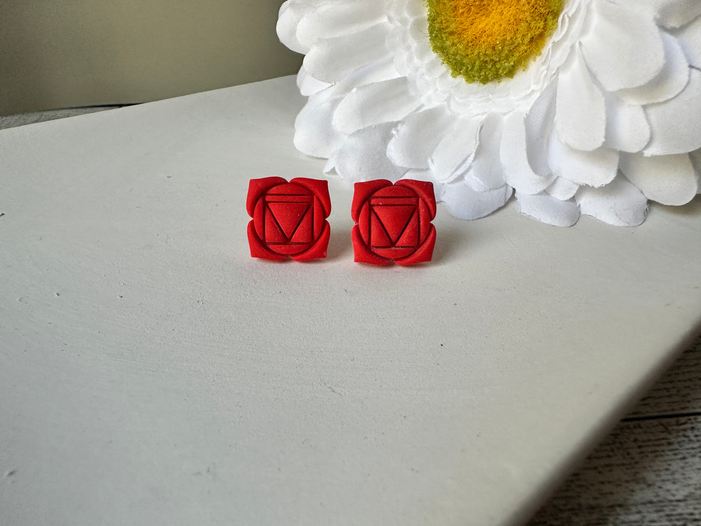 Chakra-Inspired Polymer Clay Stud Earrings