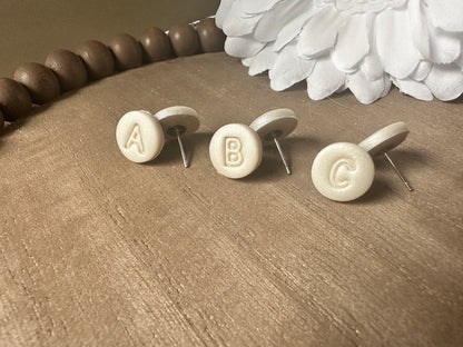 Enchanted Initial Stud Earrings – Personalized | Custom Polymer Clay Stud Earrings