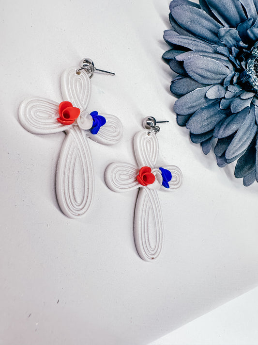 Enchanted Craftworks Remembrance Cross - Polymer Clay Dangle Earrings