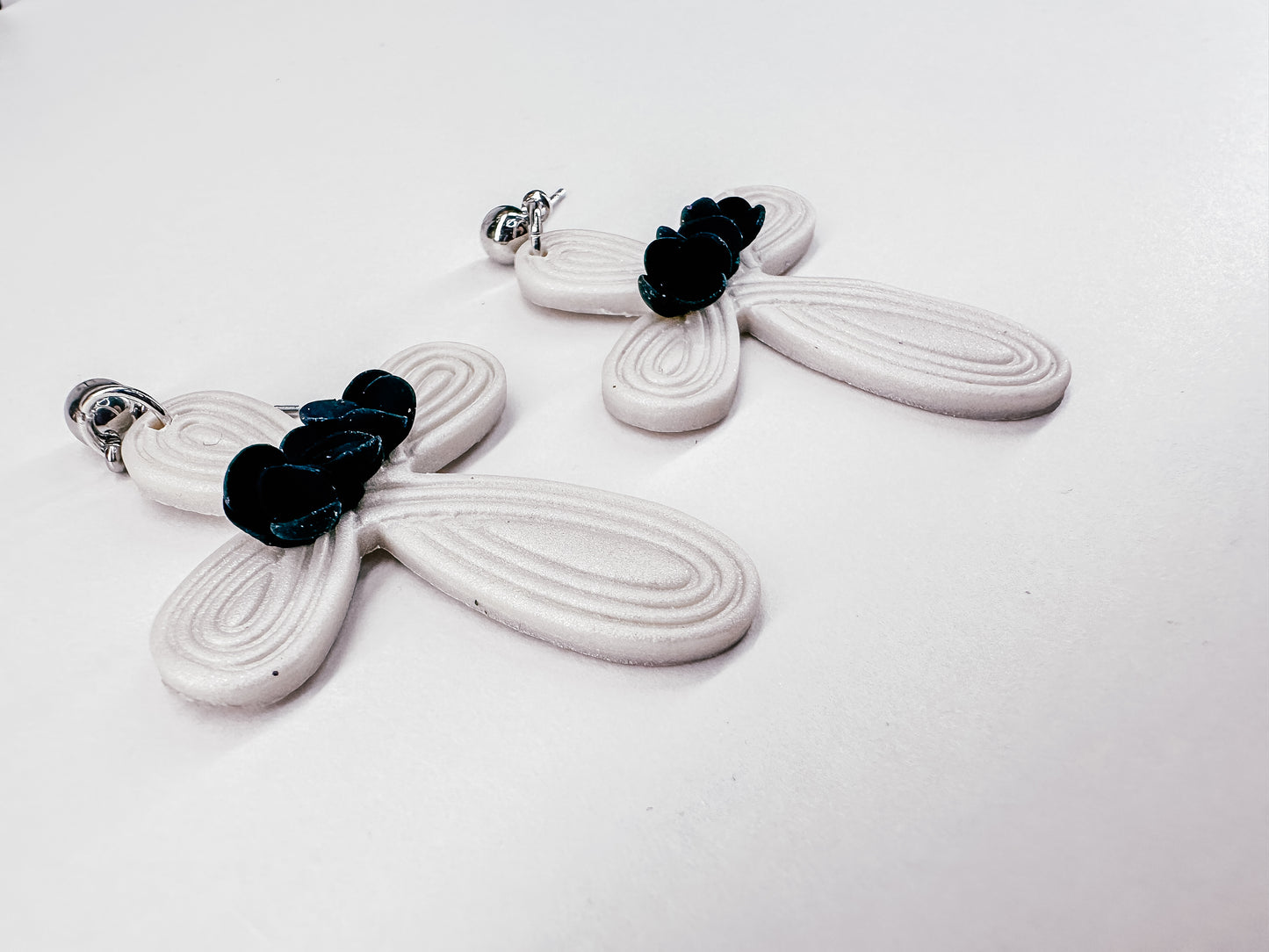 Enchanted Craftworks Remembrance Cross - Polymer Clay Dangle Earrings