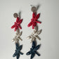 Red, White & Flutter – Dragonfly Dangle Polymer Clay Earrings USA | 4th of July