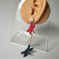 Red, White & Flutter – Dragonfly Dangle Polymer Clay Earrings USA | 4th of July