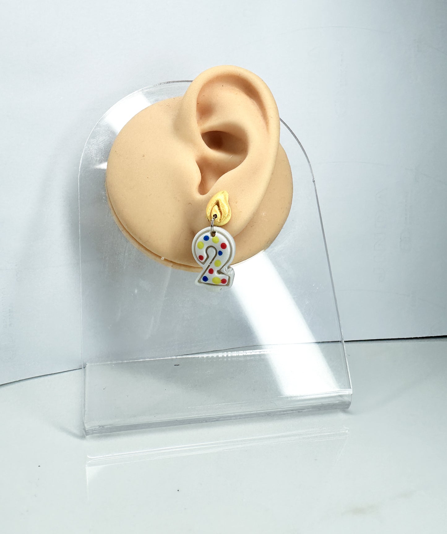 Custom Birthday Candle Numbers Polymer Clay Charms/ Earrings