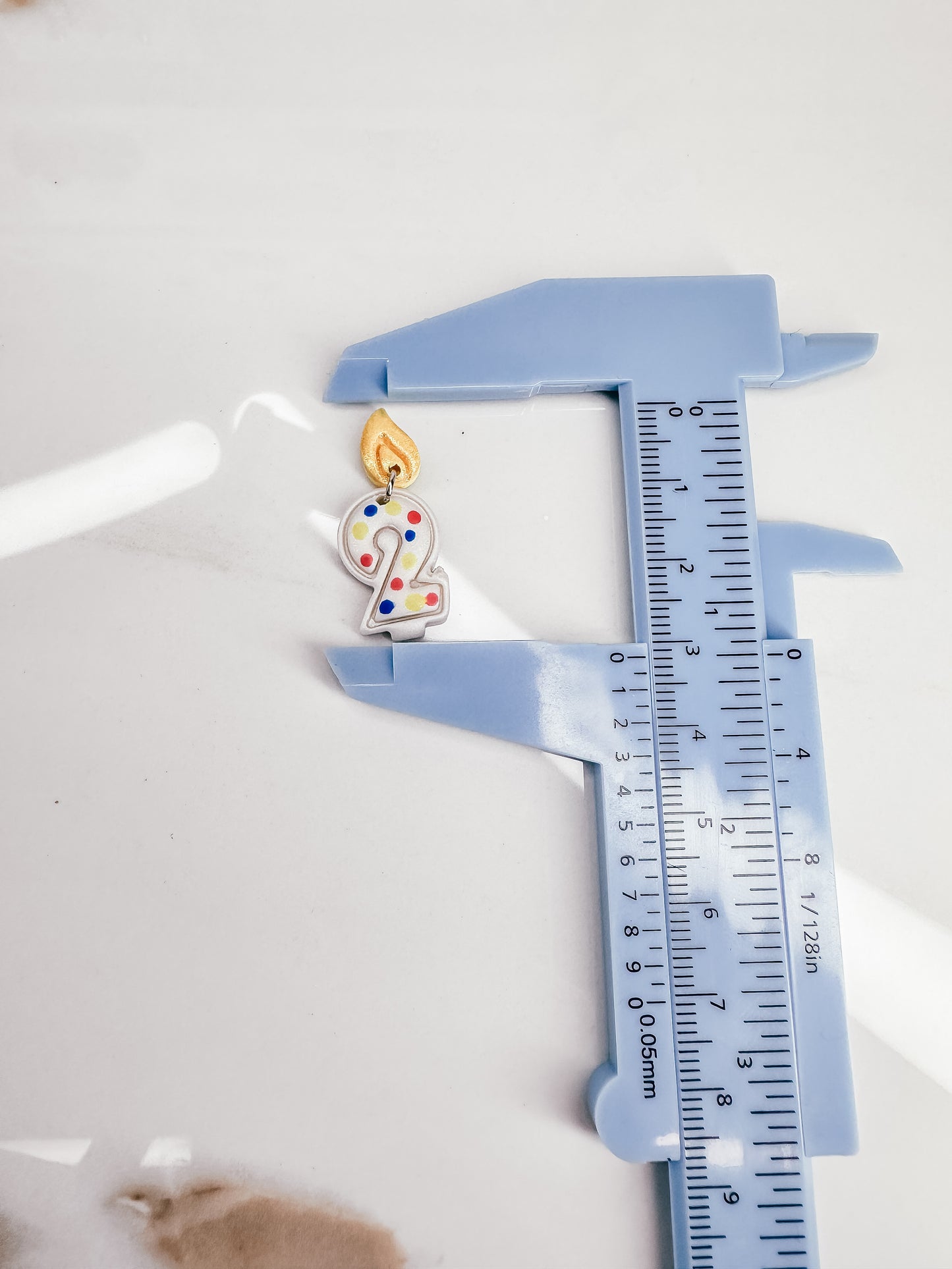 Custom Birthday Candle Numbers Polymer Clay Charms/ Earrings