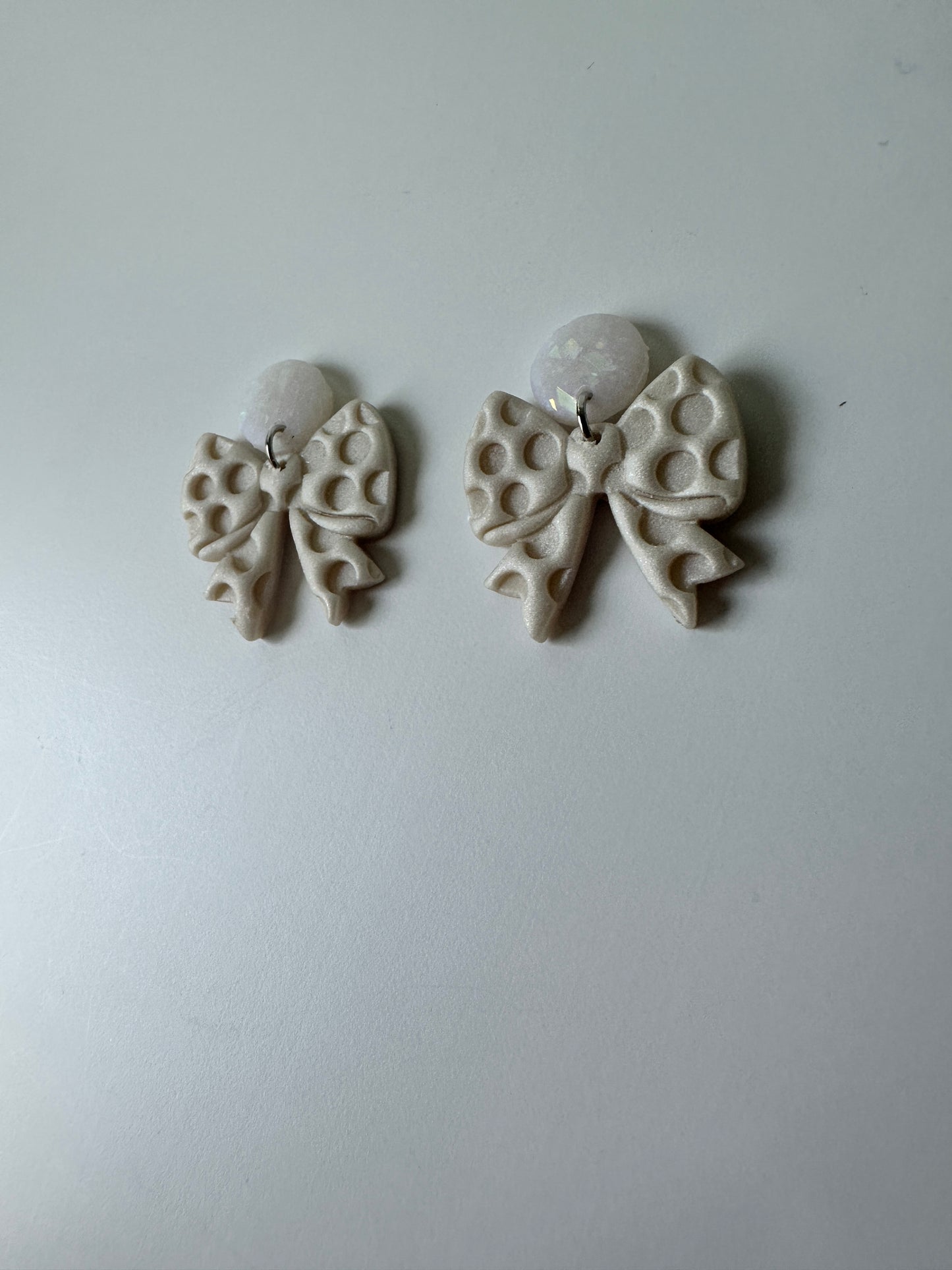 Enchanted Sideline Bows – Polymer Clay Dangle Earrings