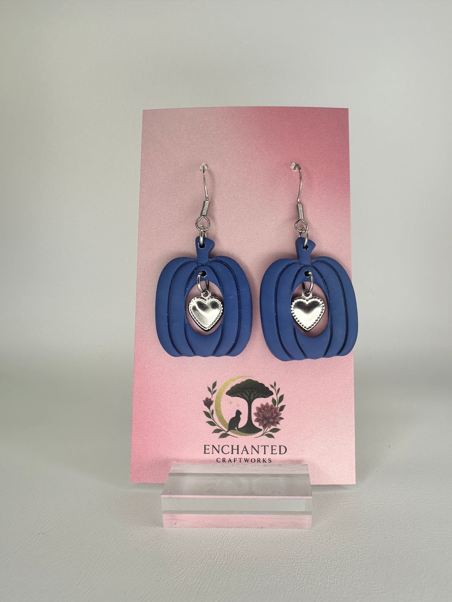 Enchanted Pumpkin Love - Polymer Clay Dangle Earrings