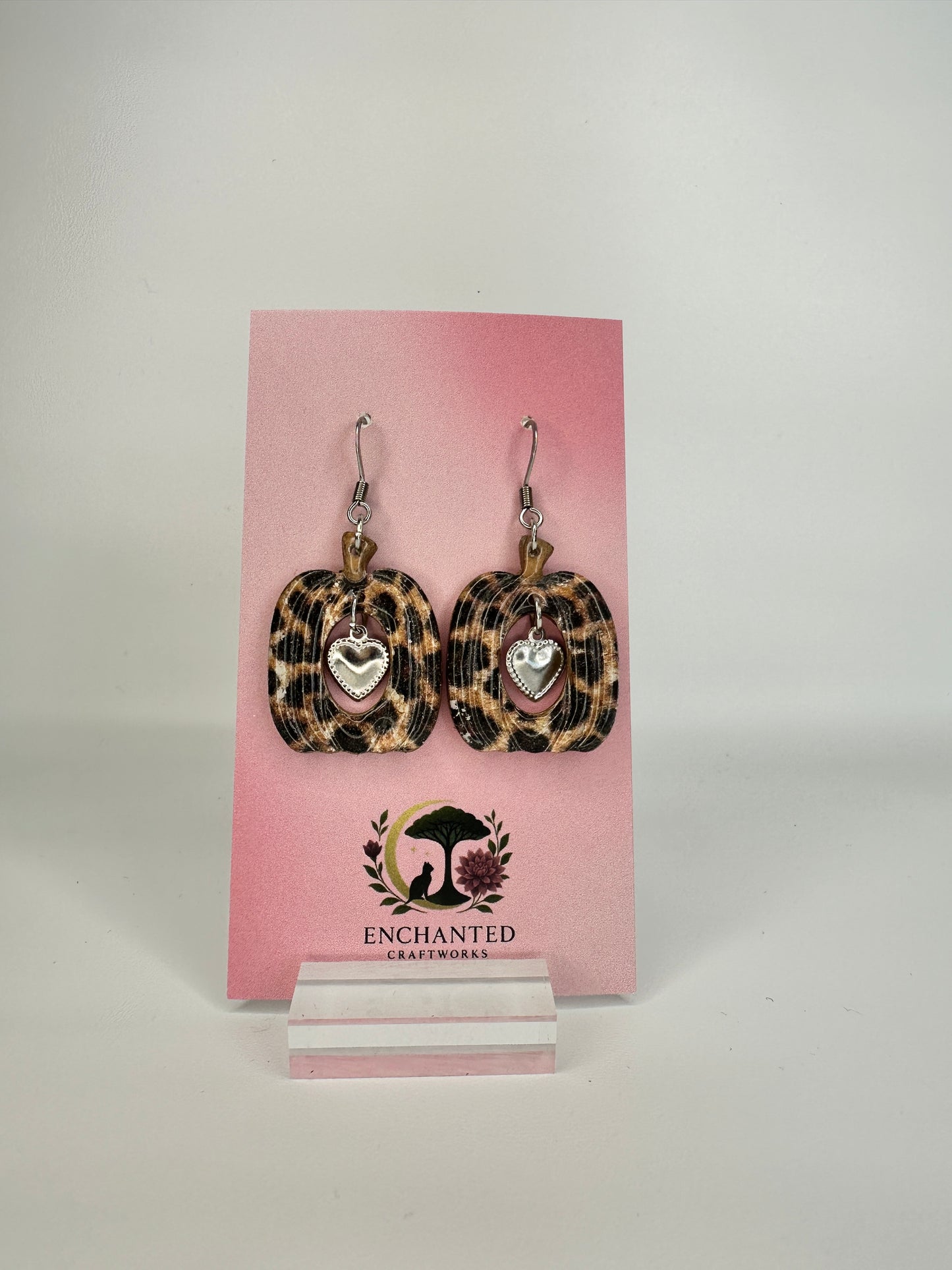 Enchanted Pumpkin Love - Polymer Clay Dangle Earrings