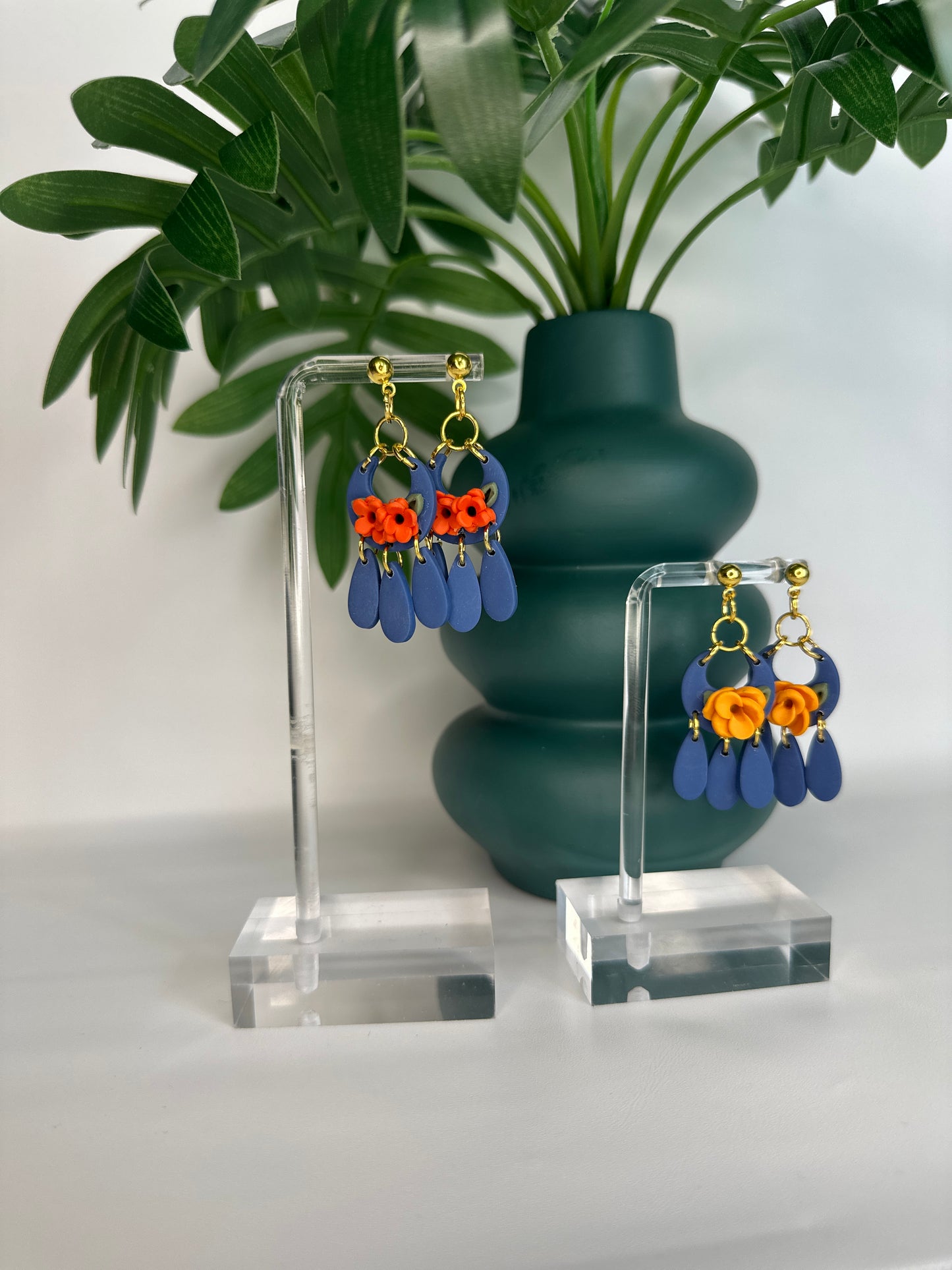 Enchanted Boho Blossom Dangles – Handmade Polymer Clay Earrings