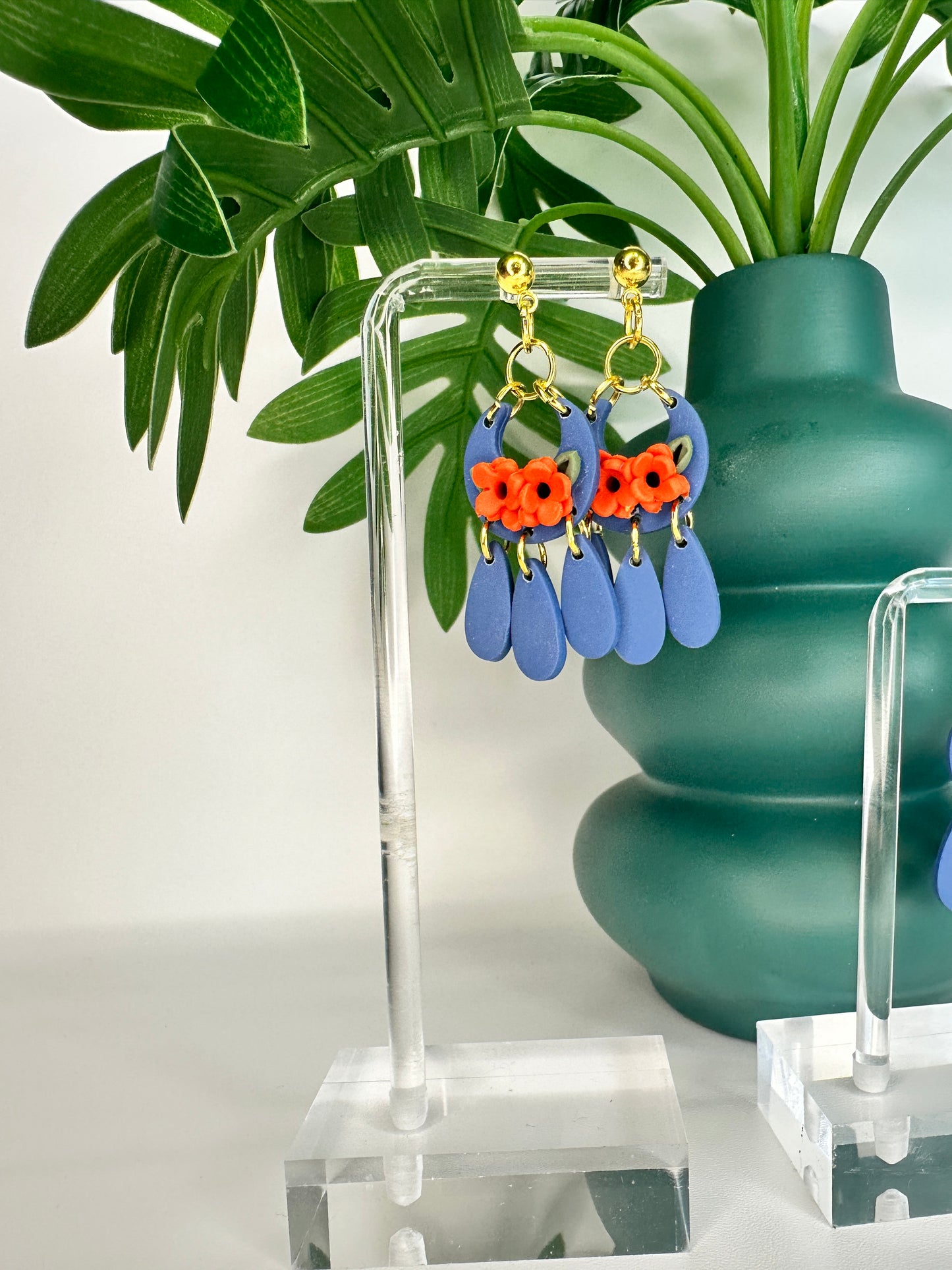 Enchanted Boho Blossom Dangles – Handmade Polymer Clay Earrings