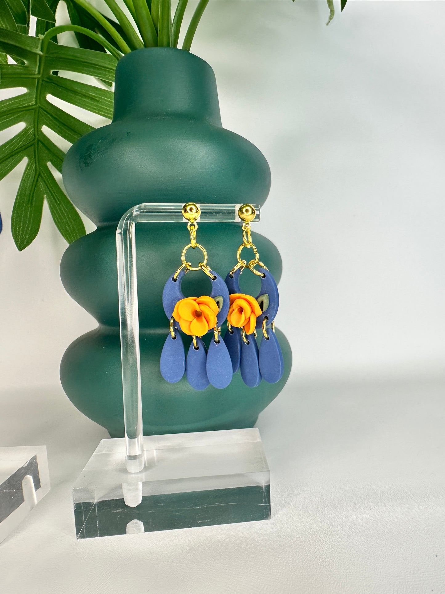 Enchanted Boho Blossom Dangles – Handmade Polymer Clay Earrings