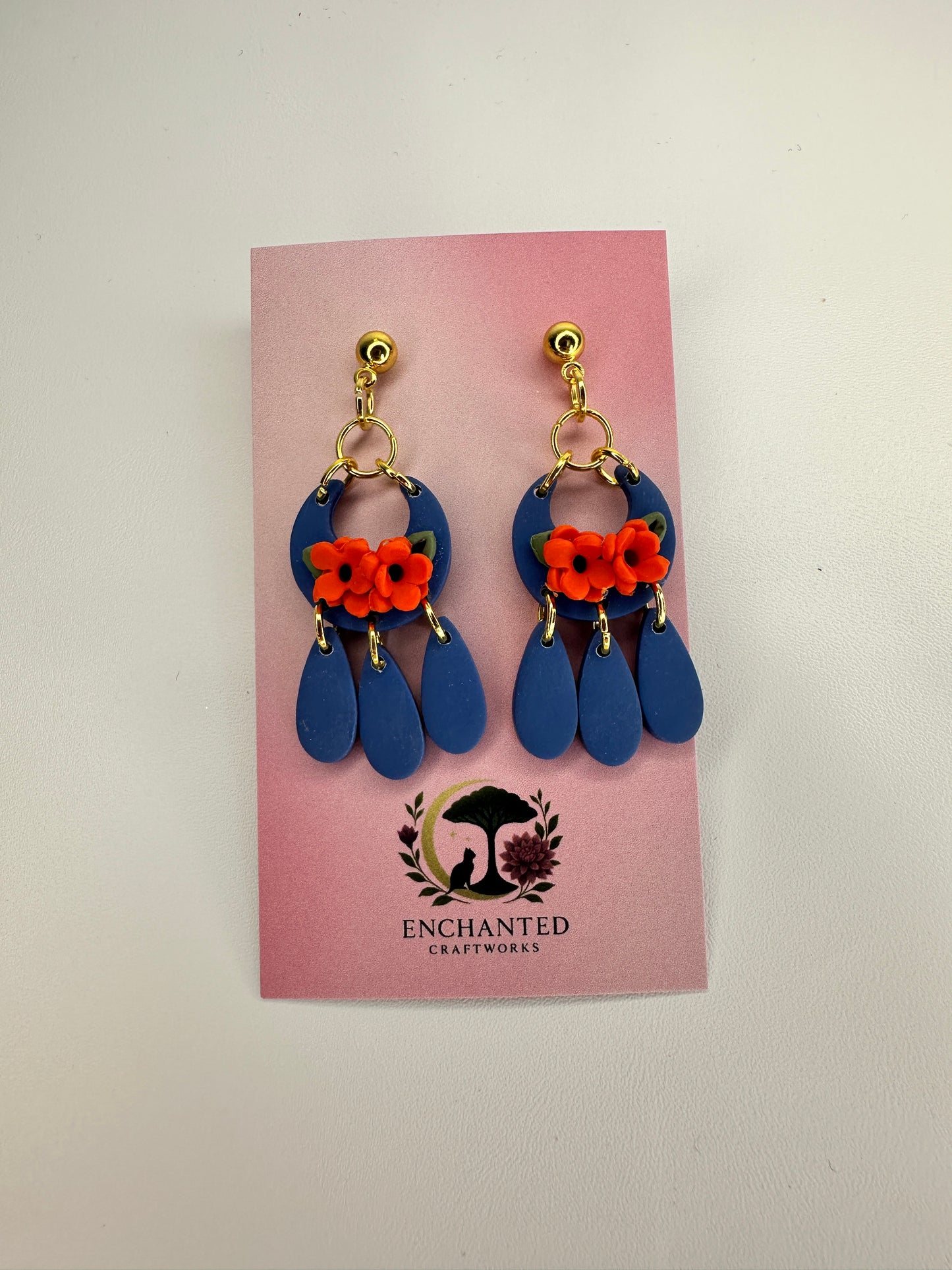 Enchanted Boho Blossom Dangles – Handmade Polymer Clay Earrings