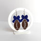 Football Bow Hoop Earrings, Team Colors, Polymer Clay Game Day Jewelry, Football Mom Gift