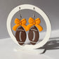Football Bow Hoop Earrings, Team Colors, Polymer Clay Game Day Jewelry, Football Mom Gift