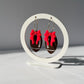 Football Bow Hoop Earrings, Team Colors, Polymer Clay Game Day Jewelry, Football Mom Gift