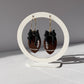 Football Bow Hoop Earrings, Team Colors, Polymer Clay Game Day Jewelry, Football Mom Gift