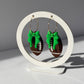 Football Bow Hoop Earrings, Team Colors, Polymer Clay Game Day Jewelry, Football Mom Gift