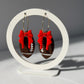 Football Bow Hoop Earrings, Team Colors, Polymer Clay Game Day Jewelry, Football Mom Gift