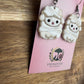 Little Lamb Sheep Polymer Clay Stud Dangle Earrings