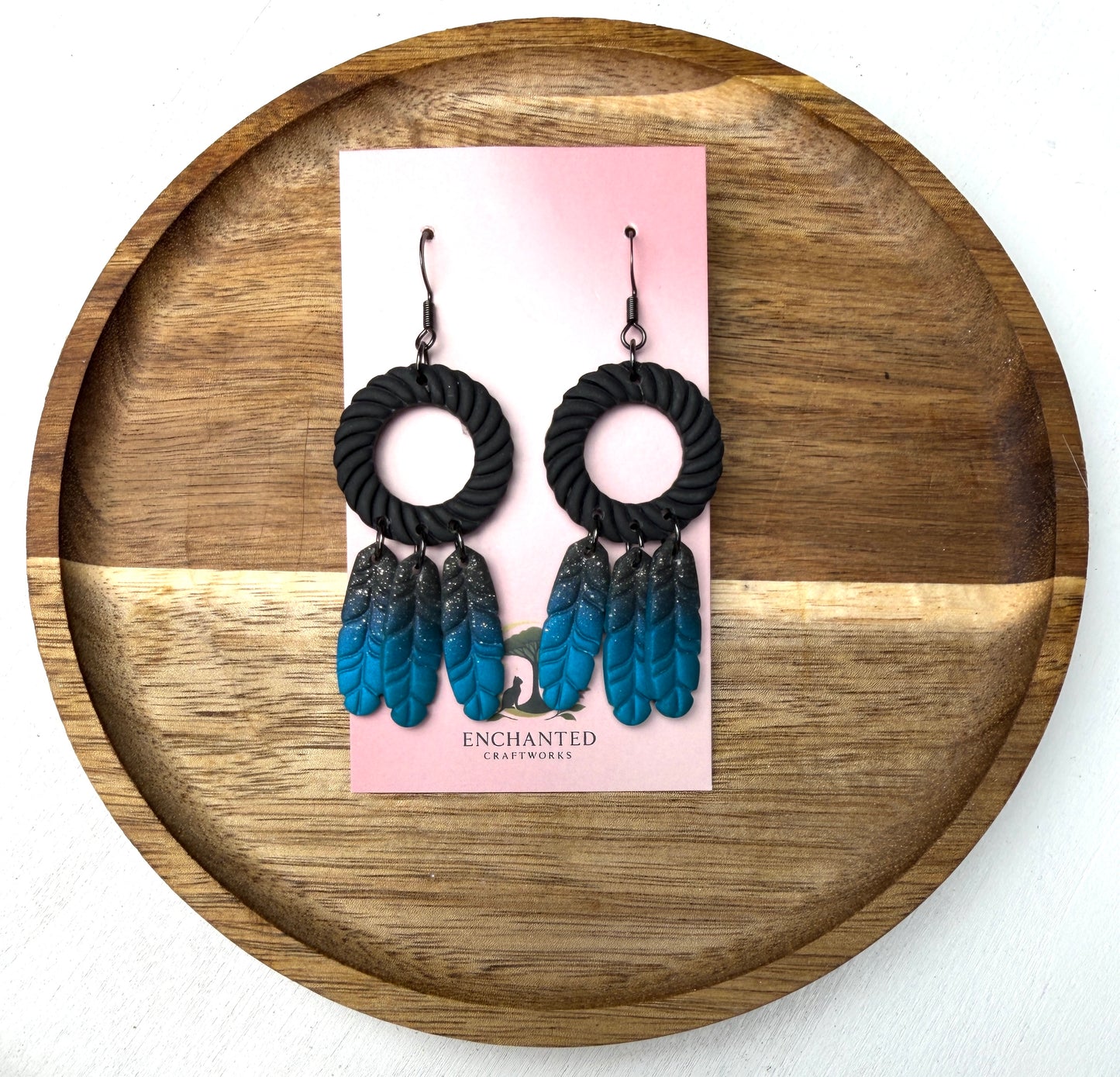 Enchanted Dream Catcher Polymer Clay Dangle Earrings