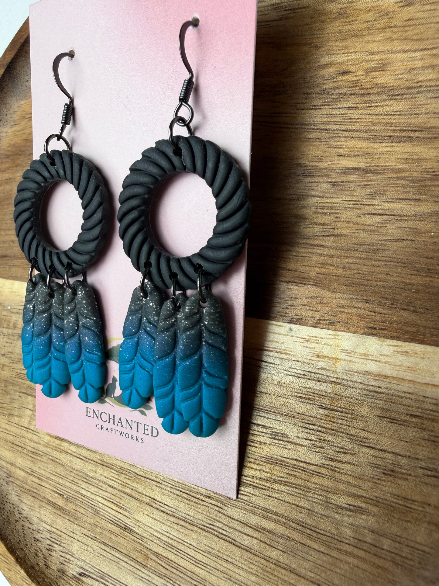 Enchanted Dream Catcher Polymer Clay Dangle Earrings