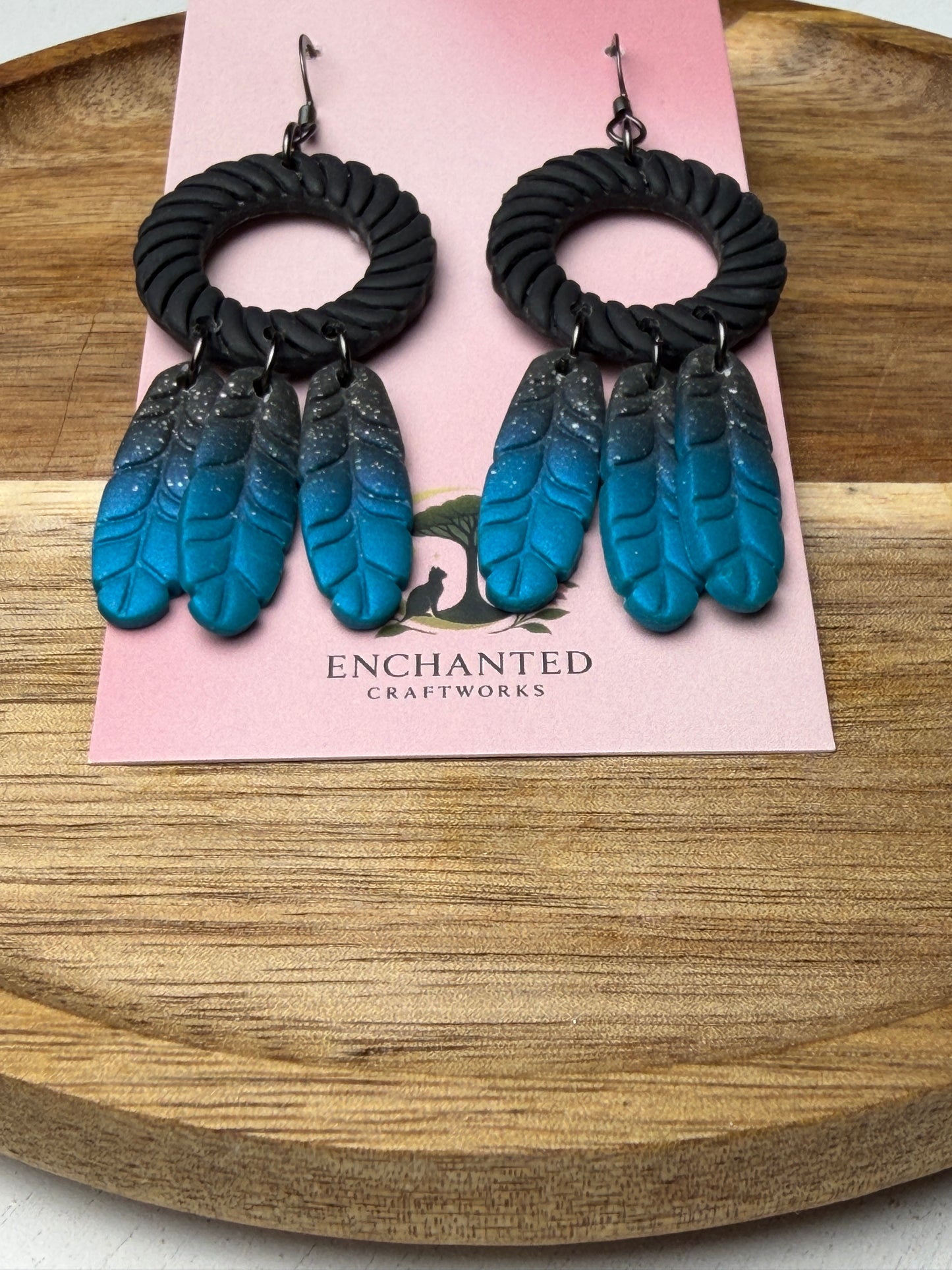 Enchanted Dream Catcher Polymer Clay Dangle Earrings