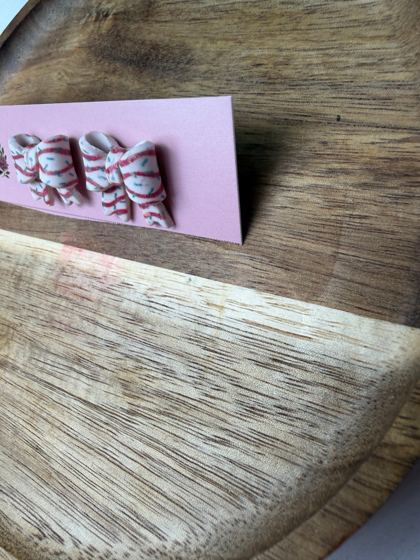 Small Hand-Folded Bow Studs – Handmade Polymer Clay Earrings