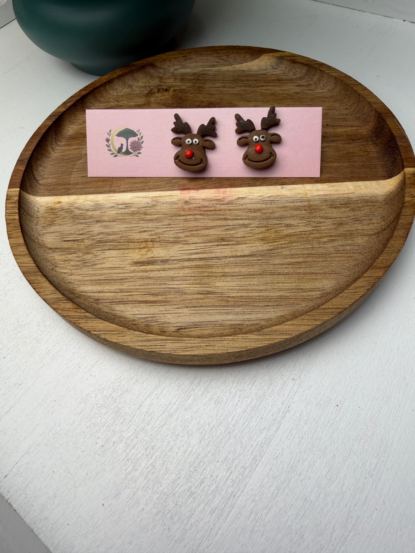 Reindeer Stud Earrings – Handmade Holiday Cheer