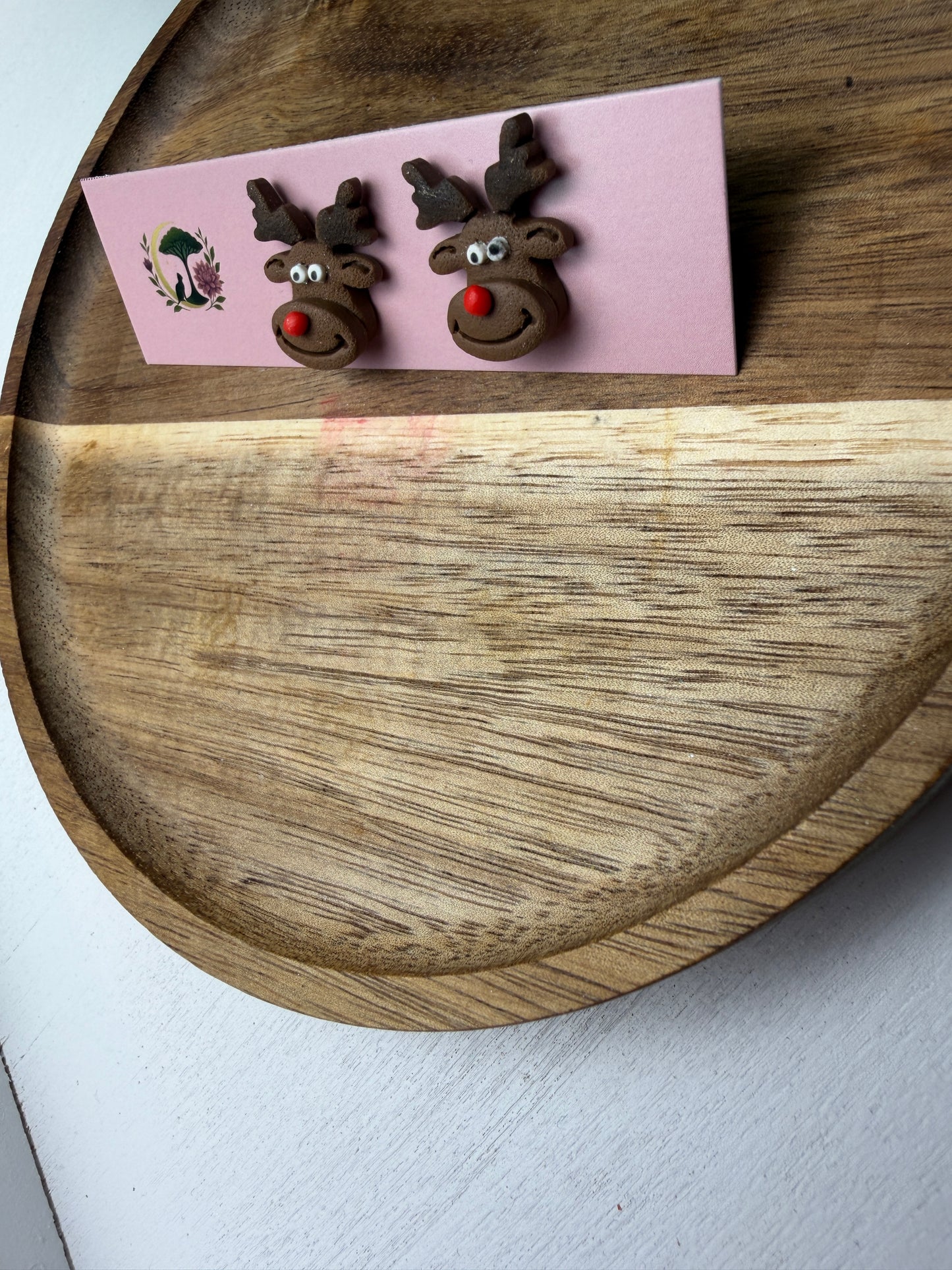 Reindeer Stud Earrings – Handmade Holiday Cheer