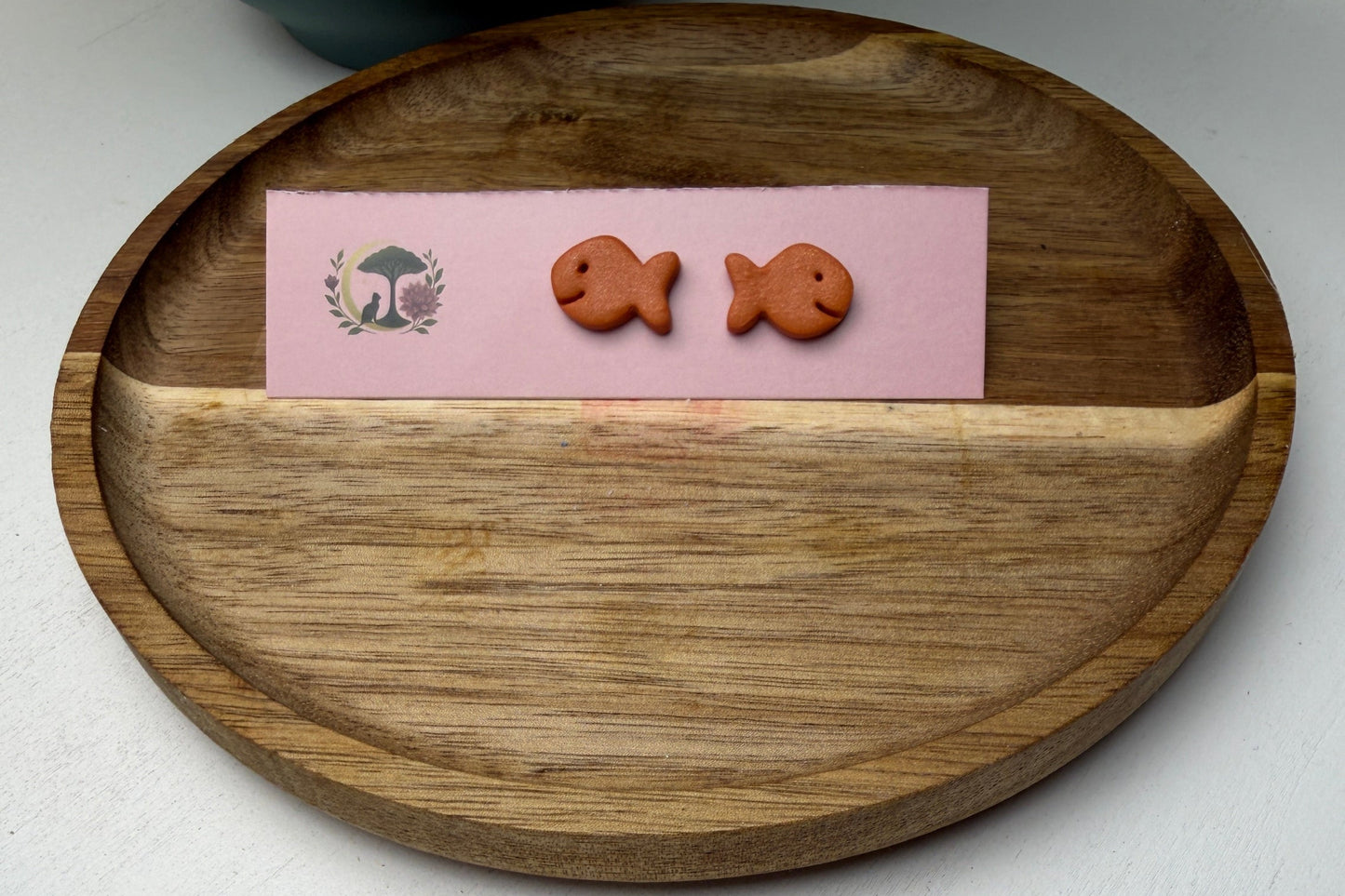 Mini Fish Cracker Earrings – Handmade Polymer Clay Studs