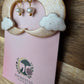 Clouded Moon Dangle Earrings – Handmade Celestial Polymer Clay Art