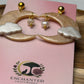 Clouded Moon Dangle Earrings – Handmade Celestial Polymer Clay Art