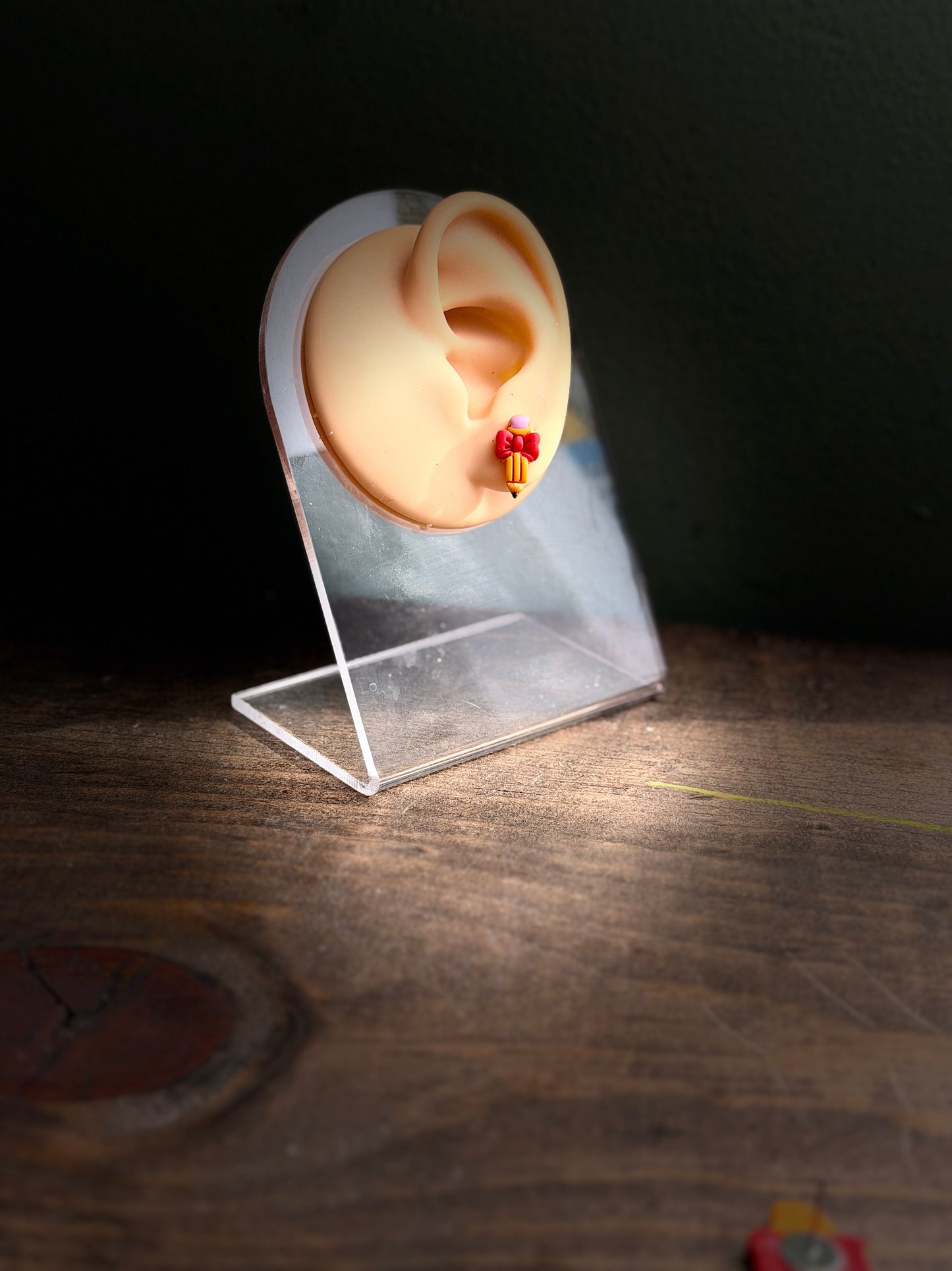 Enchanted Bow Pencil Stud Earrings ✏️🎀