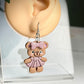 Teddy Bear Polymer Clay Dangle Earrings