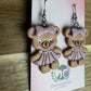 Teddy Bear Polymer Clay Dangle Earrings