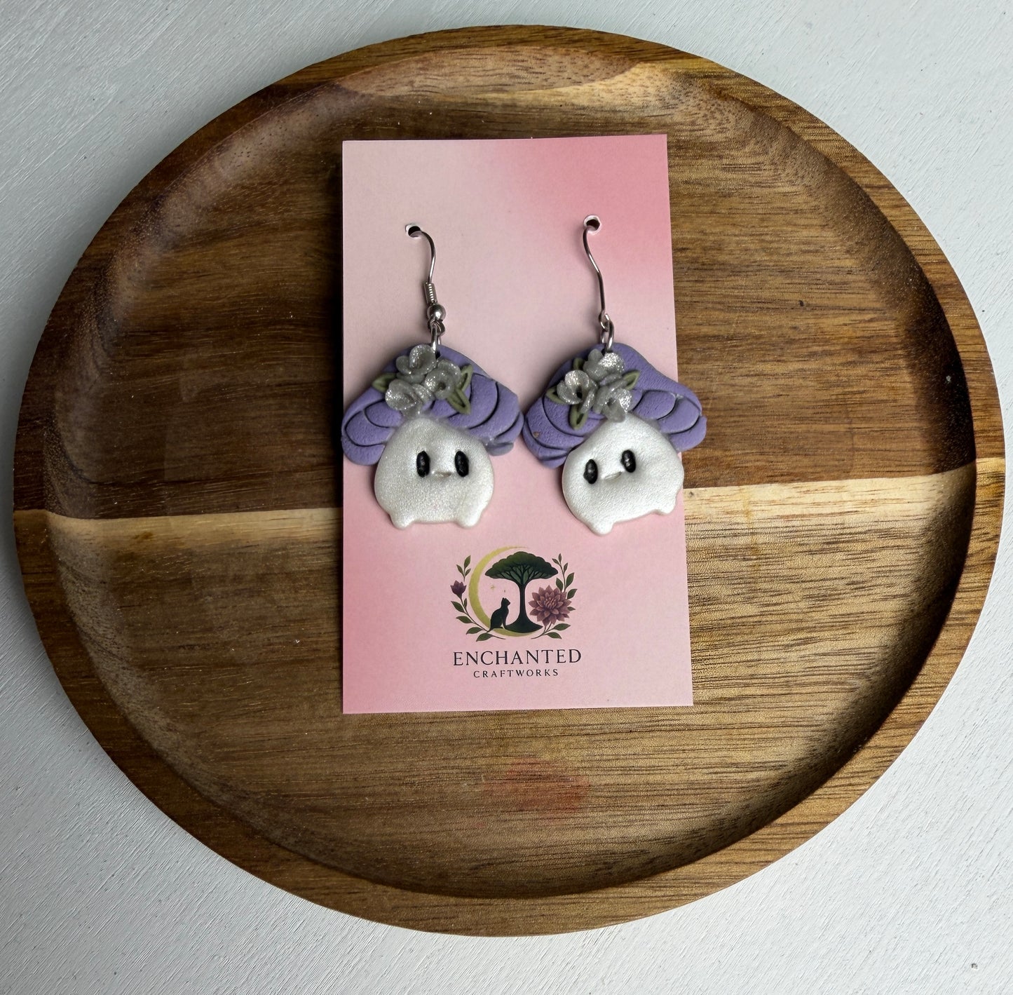 Whimsical Mushroom Polymer Clay Dangle Earrings