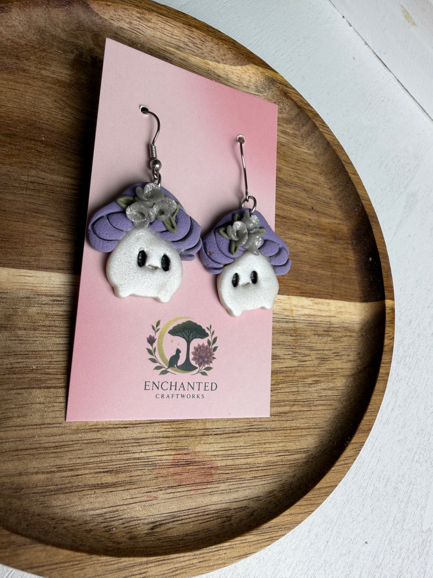 Whimsical Mushroom Polymer Clay Dangle Earrings