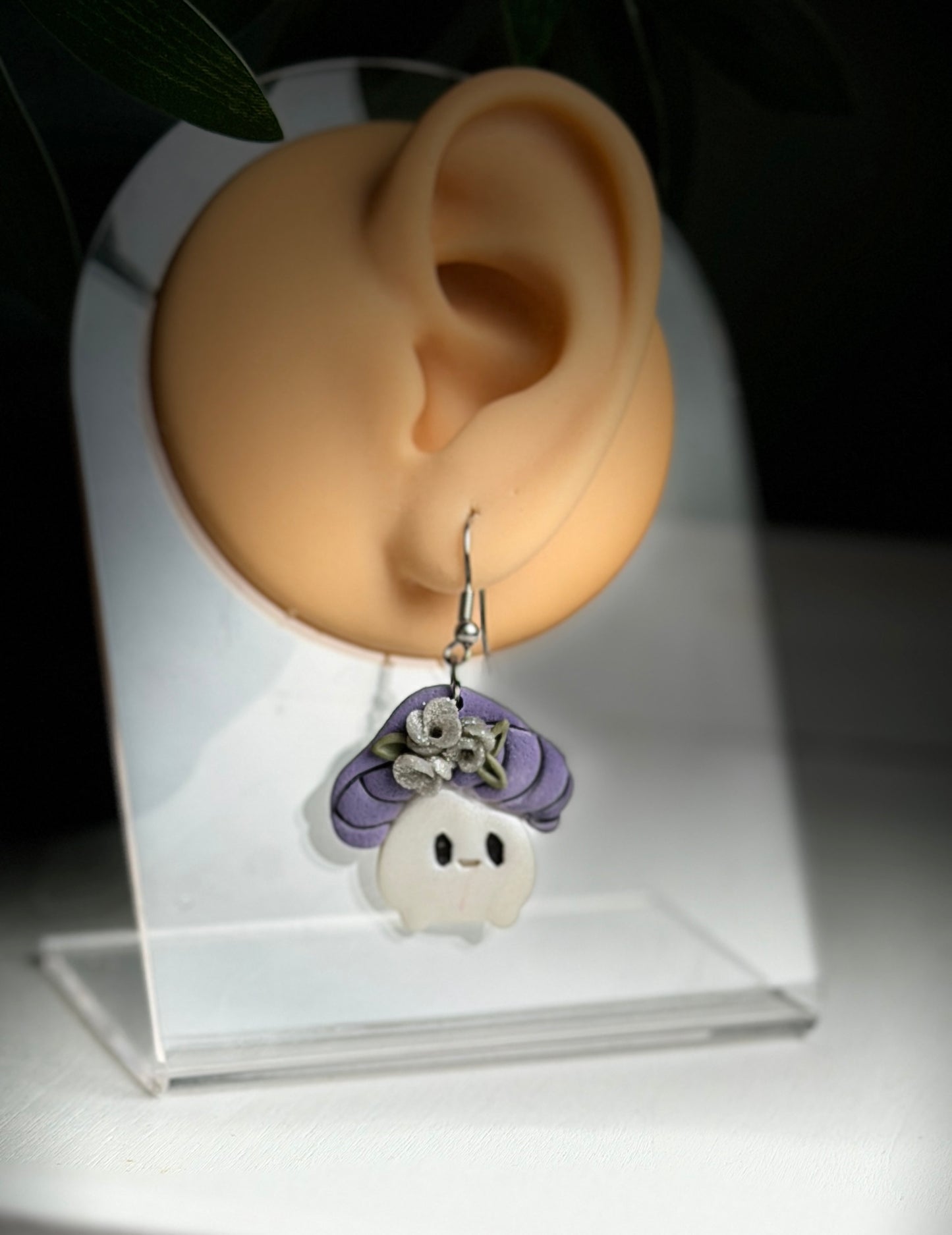 Whimsical Mushroom Polymer Clay Dangle Earrings