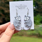 Hand Painted Opossum Earrings, Polymer Clay Dangle Earrings, Cute Possum Jewelry