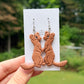Weasel Earrings, Hand Painted Polymer Clay Animal Dangle Earrings
