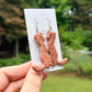 Weasel Earrings, Hand Painted Polymer Clay Animal Dangle Earrings