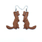 Weasel Earrings, Hand Painted Polymer Clay Animal Dangle Earrings