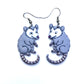 Hand Painted Opossum Earrings, Polymer Clay Dangle Earrings, Cute Possum Jewelry