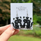 Skunk Earrings, Hand Painted Polymer Clay Dangle Earrings, Cute Woodland Jewelry