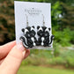 Skunk Earrings, Hand Painted Polymer Clay Dangle Earrings, Cute Woodland Jewelry
