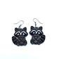 Raccoon Earrings, Hand Painted Polymer Clay Dangle Earrings, Cute Woodland Jewelry