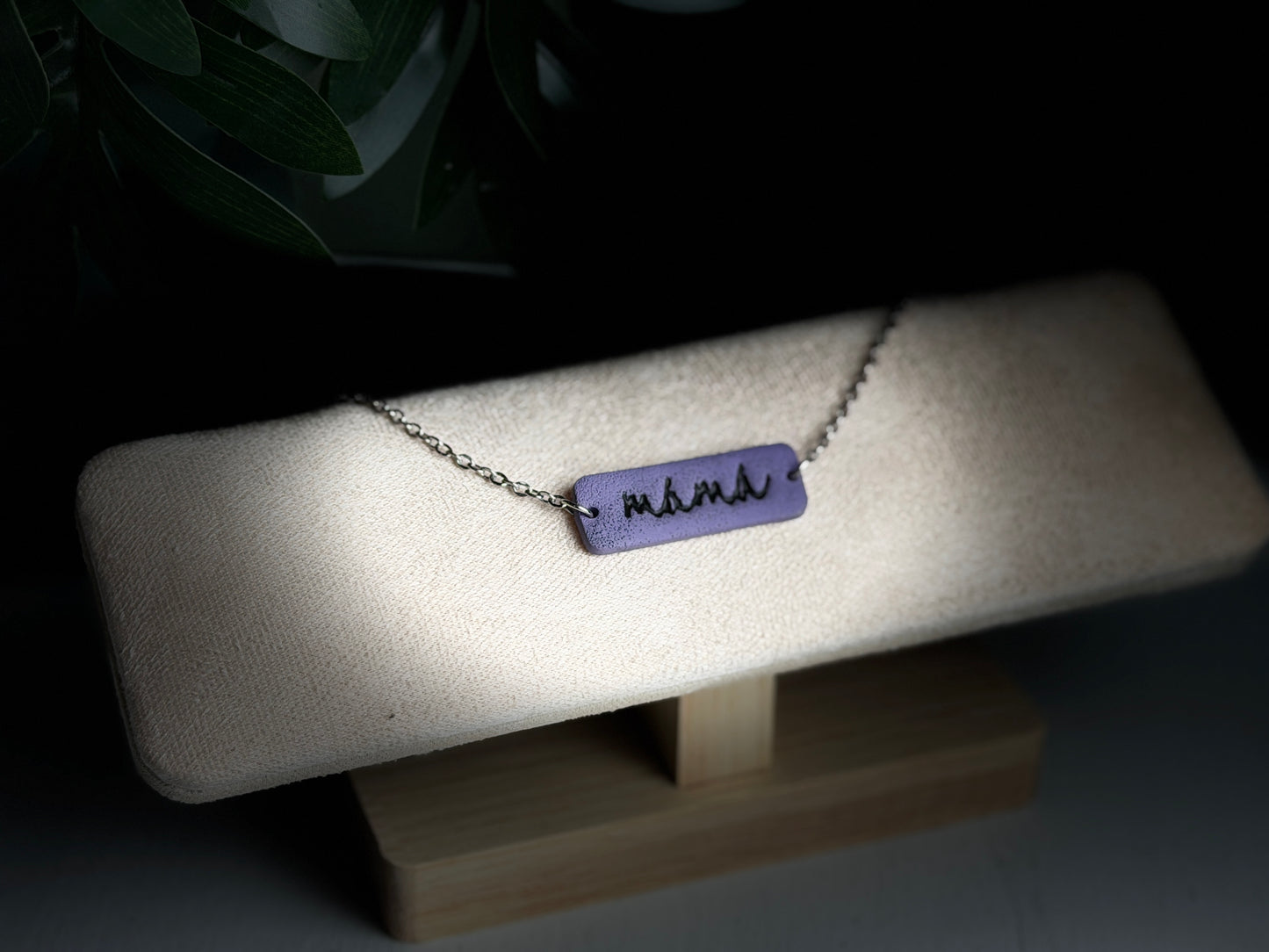 Custom Stamped Polymer Clay Necklace