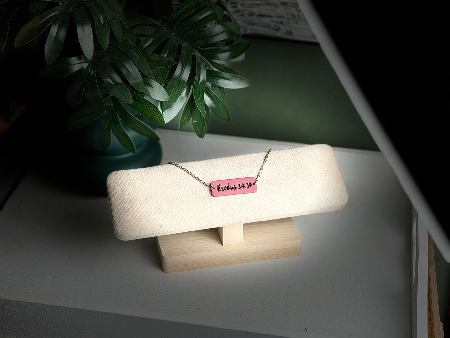 Custom Stamped Polymer Clay Necklace