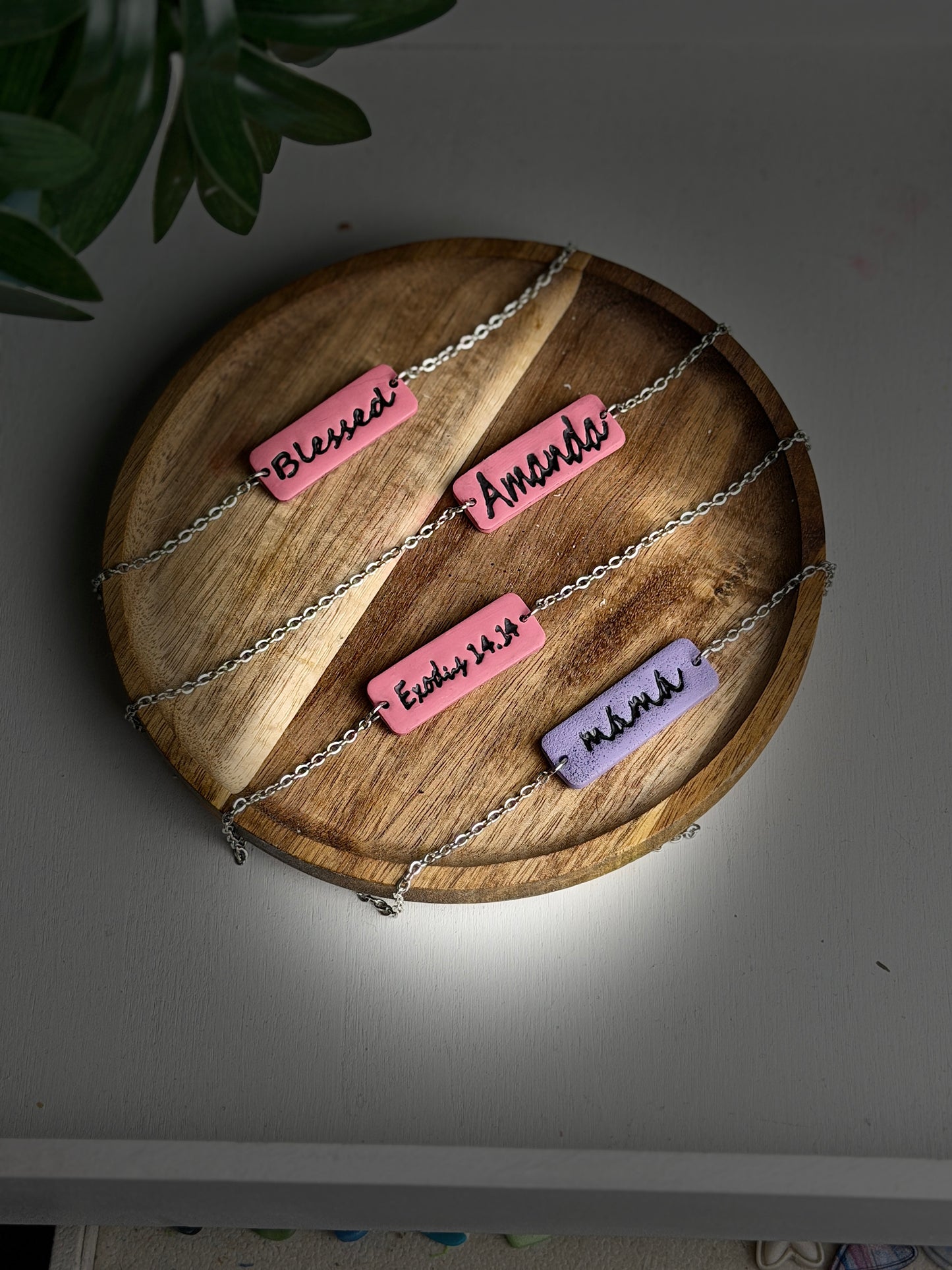 Custom Stamped Polymer Clay Necklace