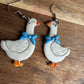 Enchanted Silly Goose Polymer Clay Dangle Earrings